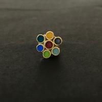 Earring stud - Flower circles  by Zsuzsi Morrison